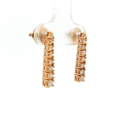 .46 Diamond Bar Earrings in 14k Yellow Gold