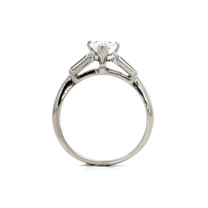 1.03 Vintage Marquise Diamond Engagement Ring Platinum