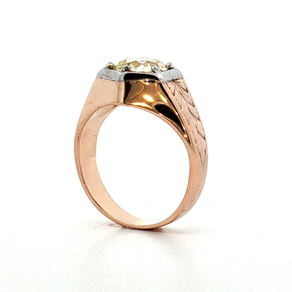 1.80 Art Deco Mens Diamond Ring in 14k Rose/White Gold
