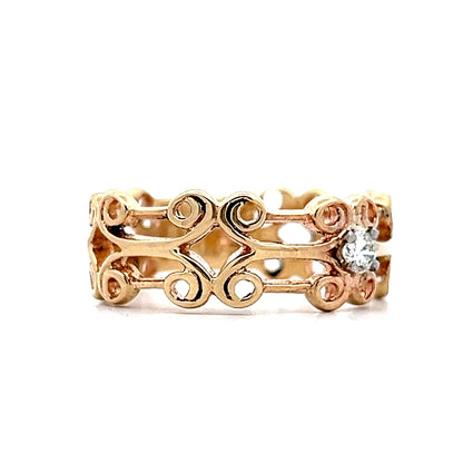 .11 Vintage Retro Right Hand Ring in 14k Yellow Gold