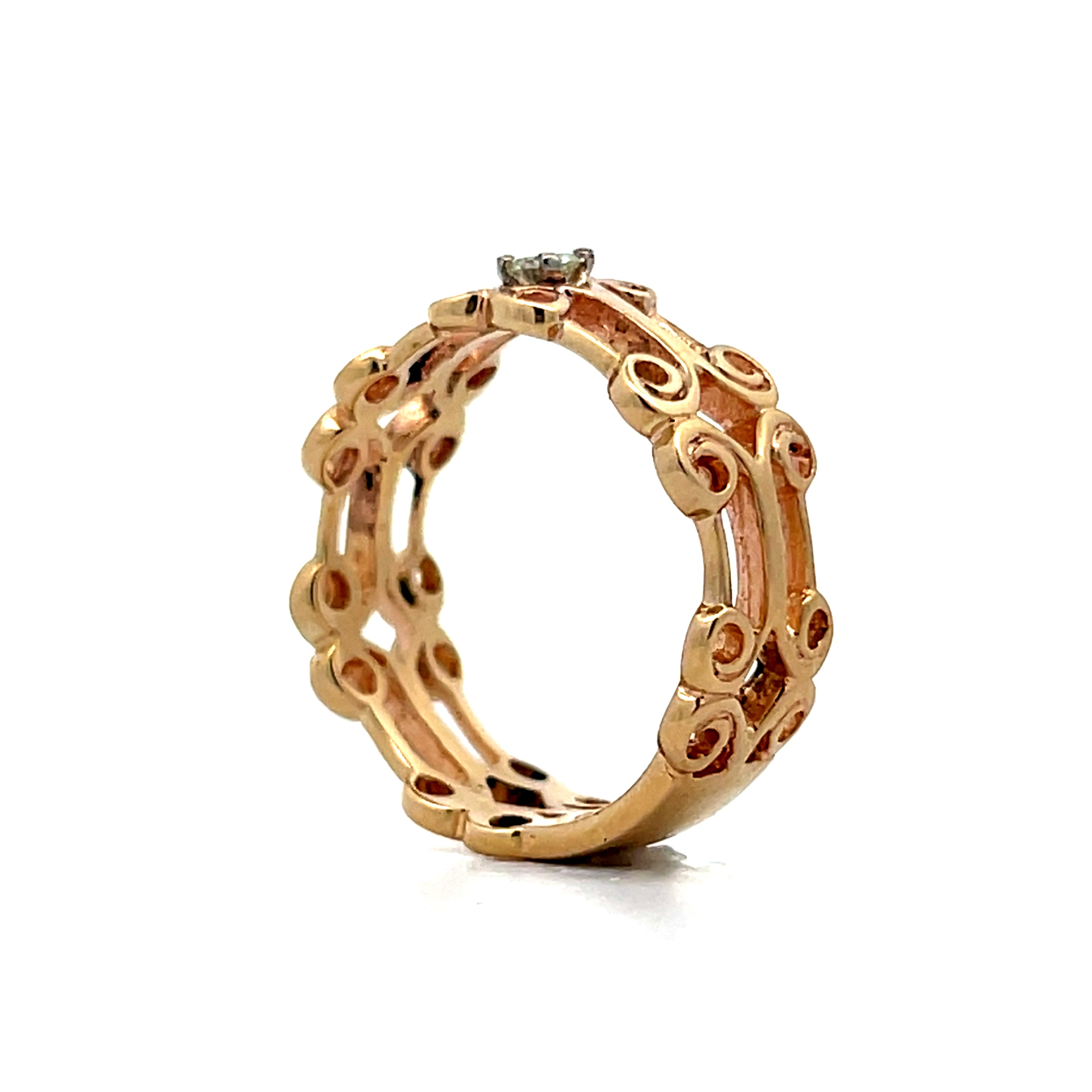 11 Vintage Retro Right Hand Ring in 14k Yellow Gold – Filigree