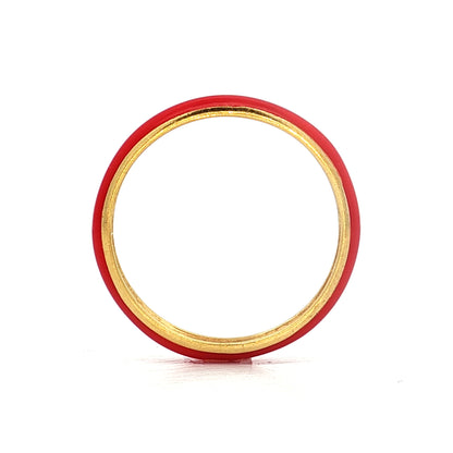 3mm Red Enamel Stacking Ring in 14k Yellow Gold