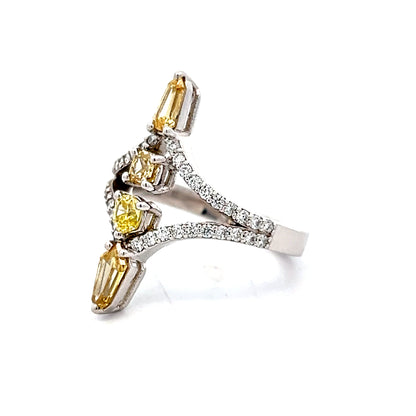 1.33 Mixed Diamond Cocktail Ring in 18k White Gold