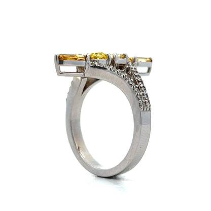 1.33 Mixed Diamond Cocktail Ring in 18k White Gold