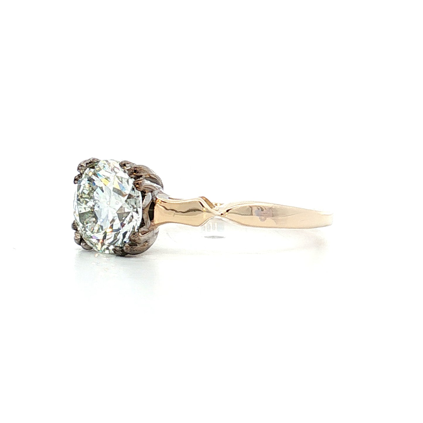 1.36 Vintage Retro Diamond Engagement Ring Two-Tone 14k