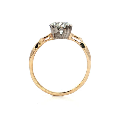1.36 Vintage Retro Diamond Engagement Ring Two-Tone 14k