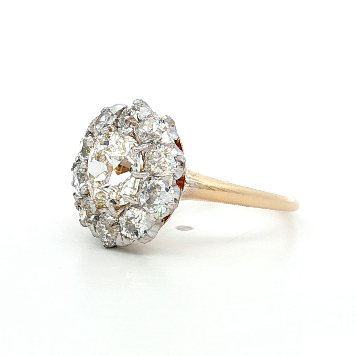 1.30 Victorian Old Mine Cut Diamond Engagement Ring 18k