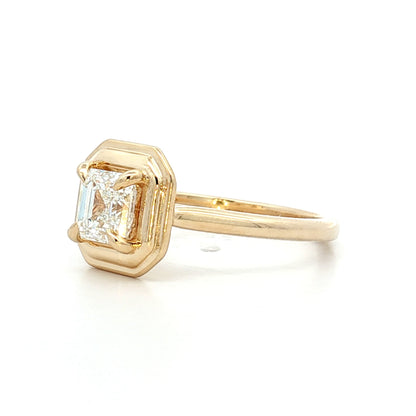 .95 Asscher Diamond Engagement Ring in 14k Yellow Gold