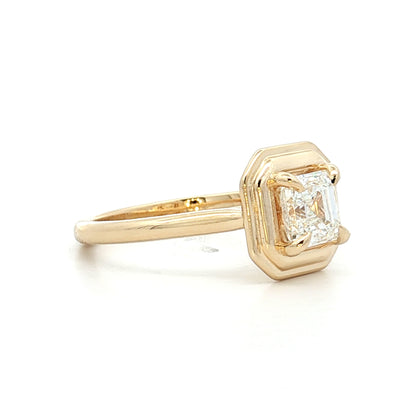 .95 Asscher Diamond Engagement Ring in 14k Yellow Gold