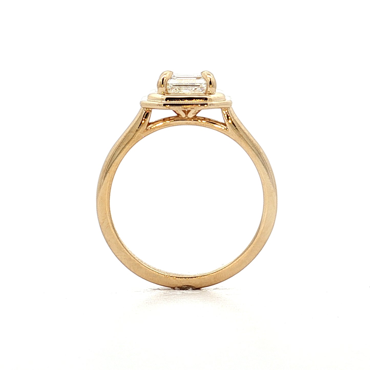 .95 Asscher Diamond Engagement Ring in 14k Yellow Gold