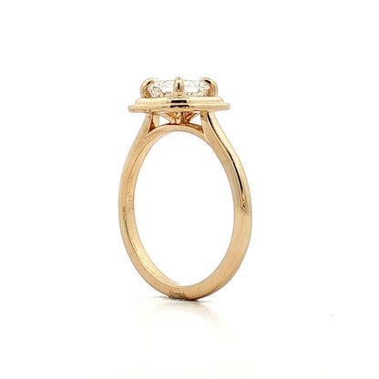 .95 Asscher Diamond Engagement Ring in 14k Yellow Gold