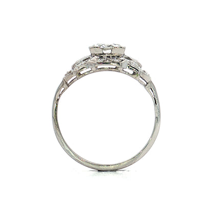 .89 Antique Old European Diamond Engagement Ring Platinum