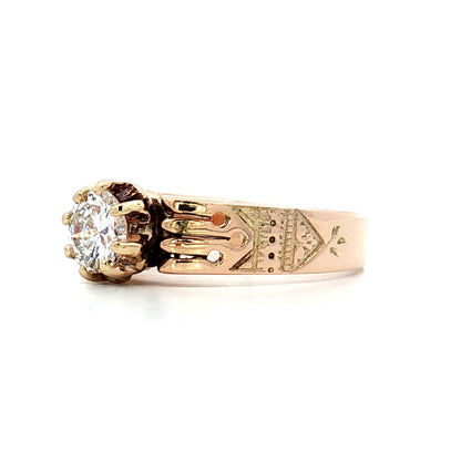 .65 Victorian Diamond Engagement Ring in 14k Rose Gold