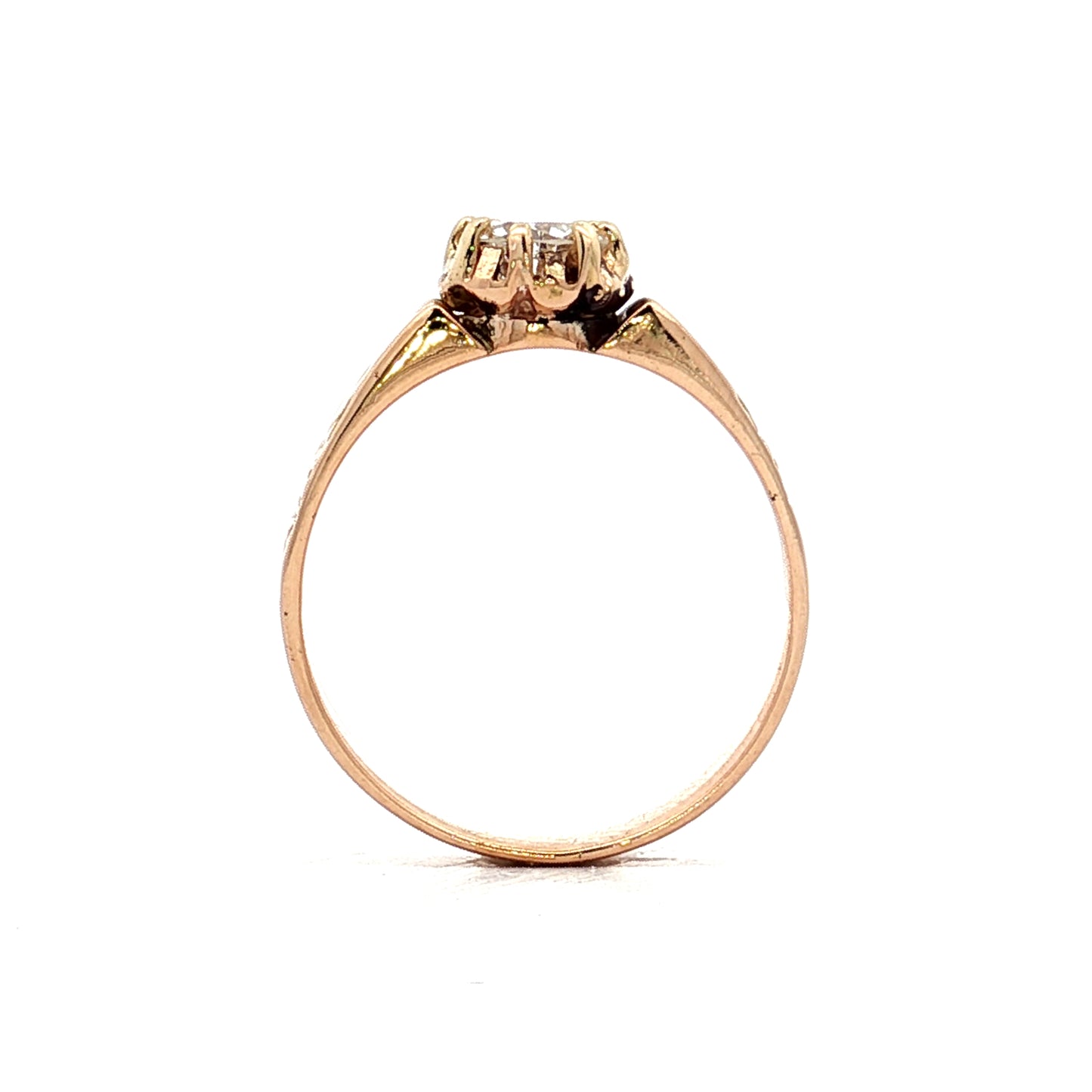 .65 Victorian Diamond Engagement Ring in 14k Rose Gold