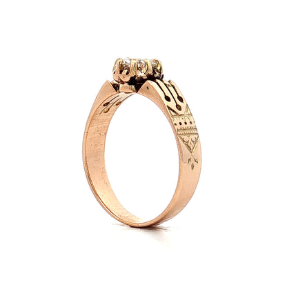 .65 Victorian Diamond Engagement Ring in 14k Rose Gold