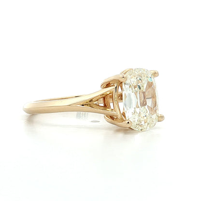 2.14 Antique Old Mine Cushion Diamond Engagement Ring 14k