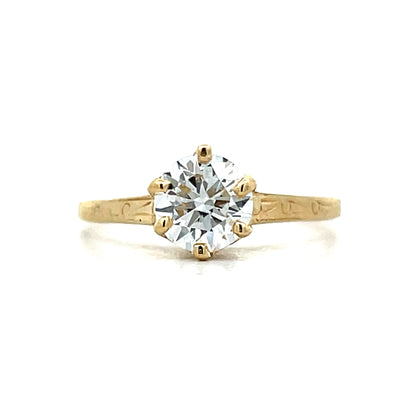 .90 Vintage Art Deco Engagement Ring in 14k Yellow Gold