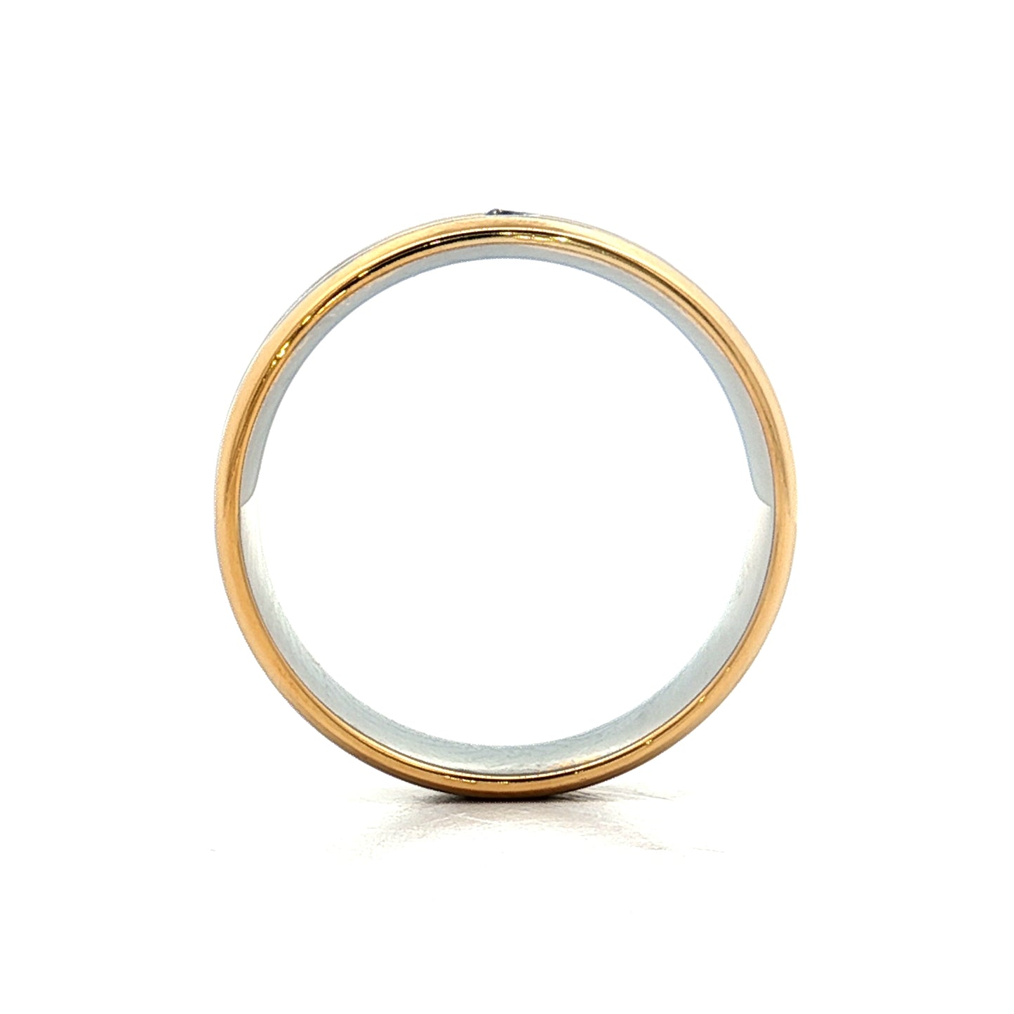 6mm Mens Diamond Two-Tone Wedding Band in 18k