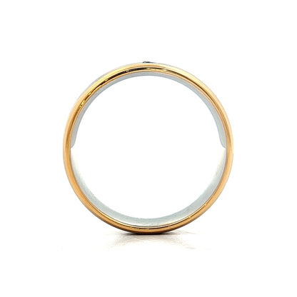 6mm Mens Diamond Two-Tone Wedding Band in 18k