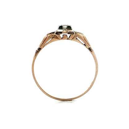 .04 Vintage Retro Diamond Engagement Ring 10k