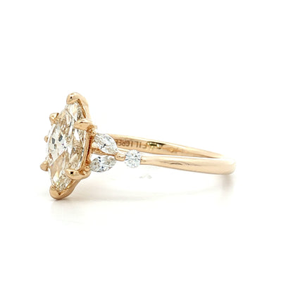 1.20 Marquise Diamond Engagement Ring in 14k Yellow Gold