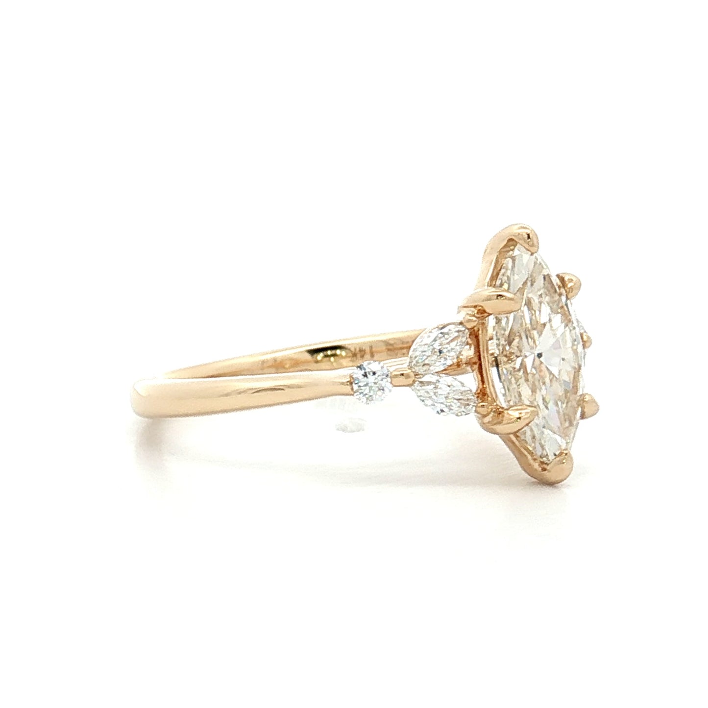 1.20 Marquise Diamond Engagement Ring in 14k Yellow Gold