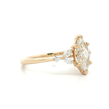 1.20 Marquise Diamond Engagement Ring in 14k Yellow Gold