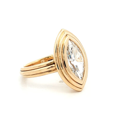 2 Carat Marquise Diamond Solitaire Engagement Ring 18k