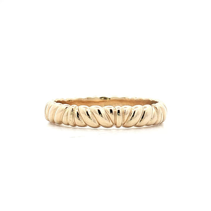 4mm Mens Ridged Rope Wedding Band in 14k