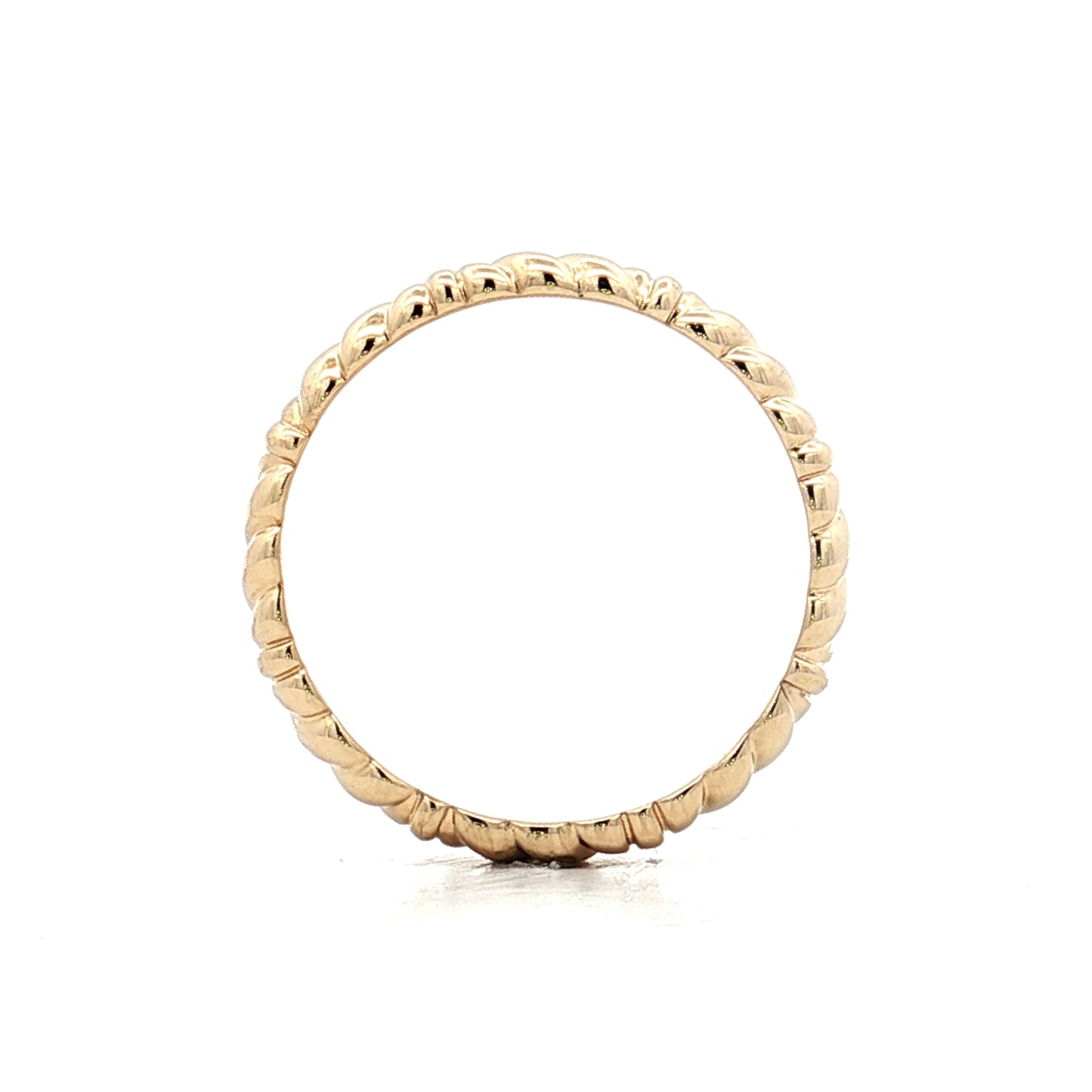 4mm Mens Ridged Rope Wedding Band in 14k