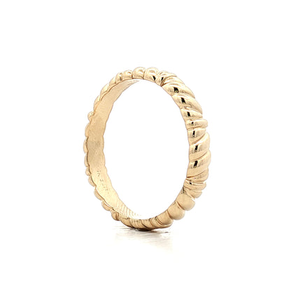 4mm Mens Ridged Rope Wedding Band in 14k