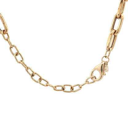 16 Inch Paperclip Lariat Necklace in 14k Yellow Gold