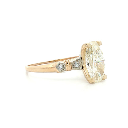 1.50 Vintage Oval Diamond Engagement Ring in 14k