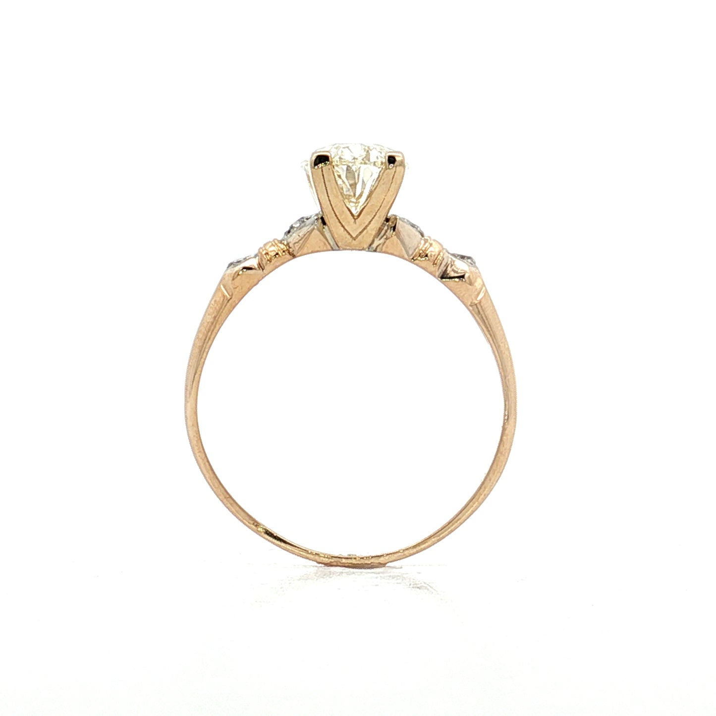 1.50 Vintage Oval Diamond Engagement Ring in 14k