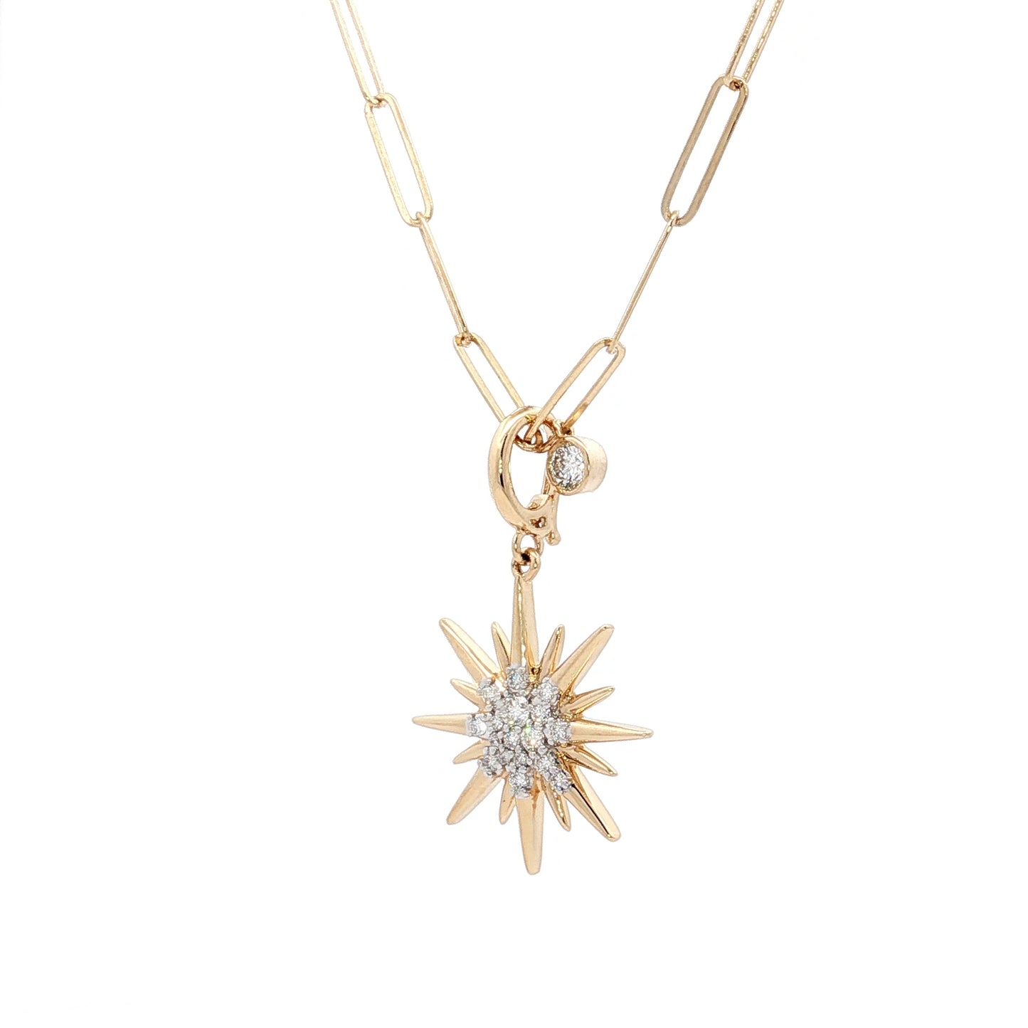 .35 Diamond Starburst Pendant Necklace in 14k