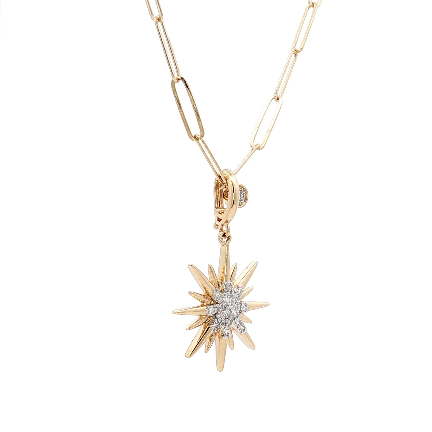 .35 Diamond Starburst Pendant Necklace in 14k