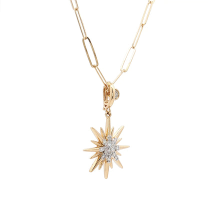 .35 Diamond Starburst Pendant Necklace in 14k