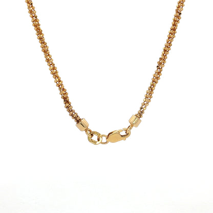 18 Inch Beaded Chain Necklace in 14k Yellow Gold