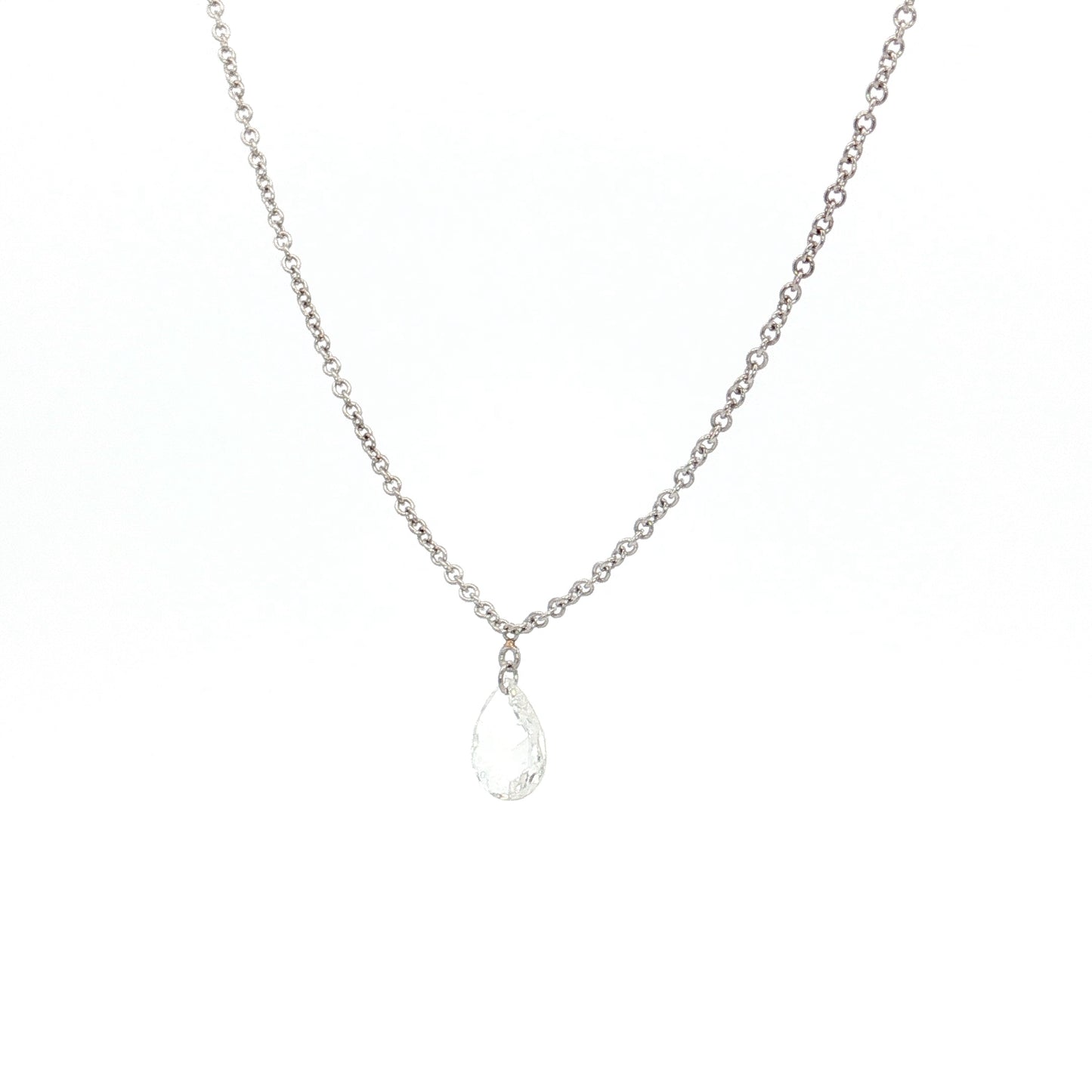 .28 Pear Diamond Pendant Necklace 14k White Gold
