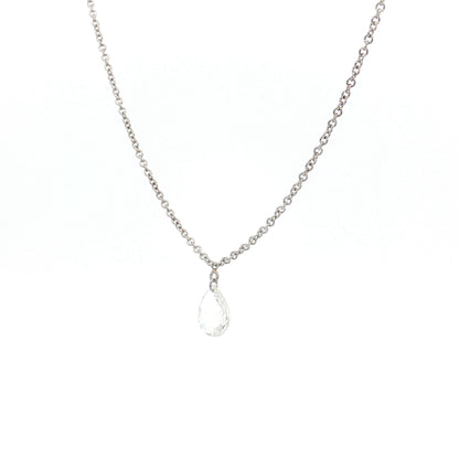 .28 Pear Diamond Pendant Necklace 14k White Gold
