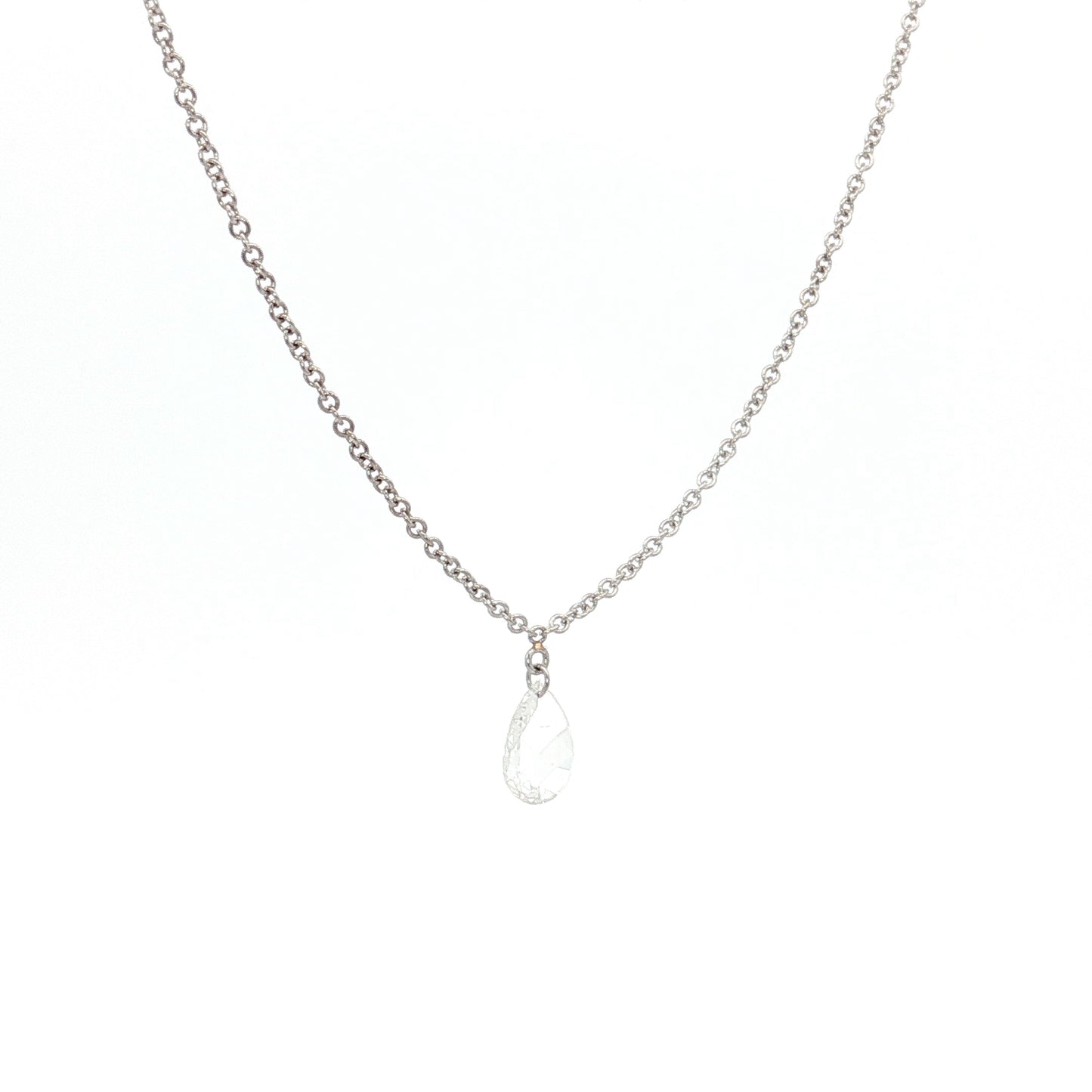 .28 Pear Diamond Pendant Necklace 14k White Gold