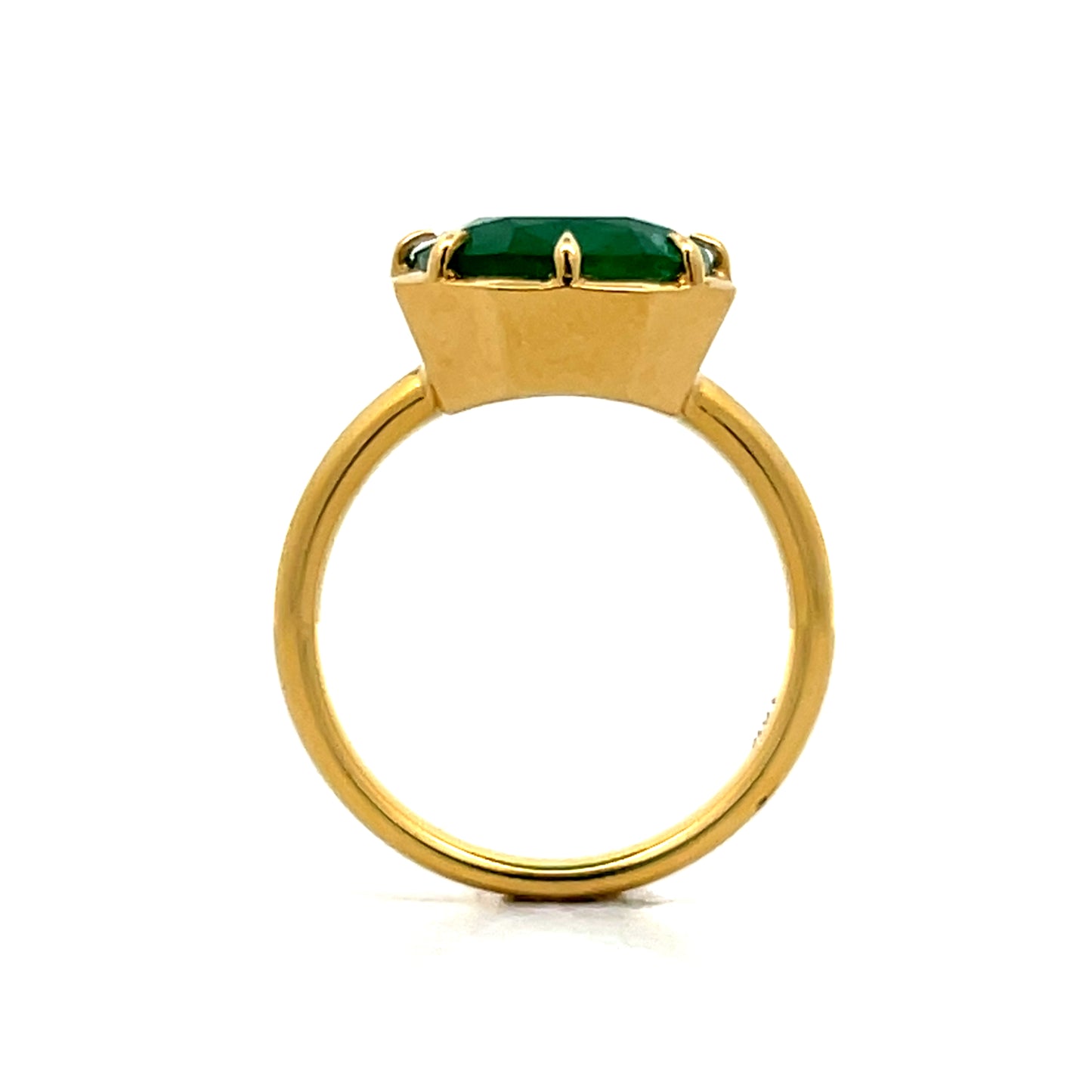 5.61 Cushion Cut Emerald Cocktail Ring in 18k