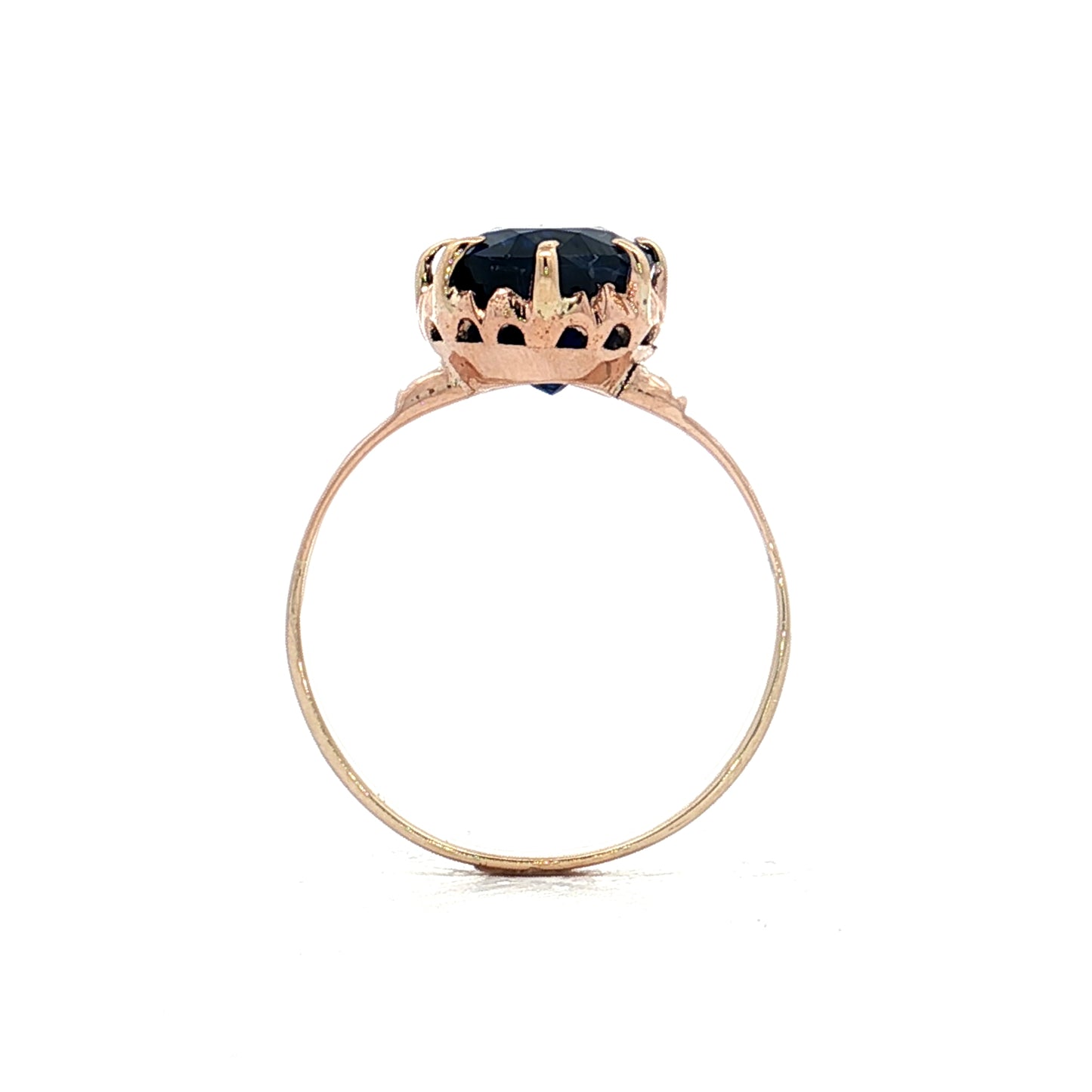 6.34 Vintage Oval Blue Sapphire Engagement Ring 14k