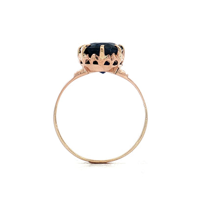 6.34 Vintage Oval Blue Sapphire Engagement Ring 14k