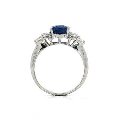 2.70 Oval Sapphire Engagement Ring in Platinum