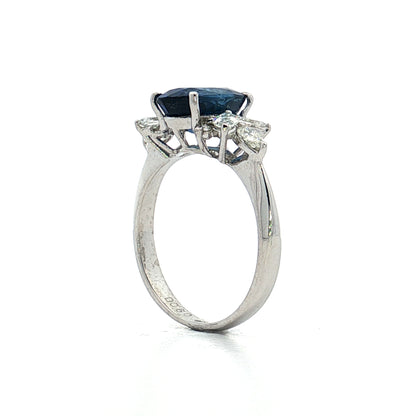 2.70 Oval Sapphire Engagement Ring in Platinum