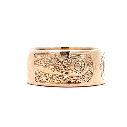 8mm Love Bird Wedding Band in 18k Rose Gold