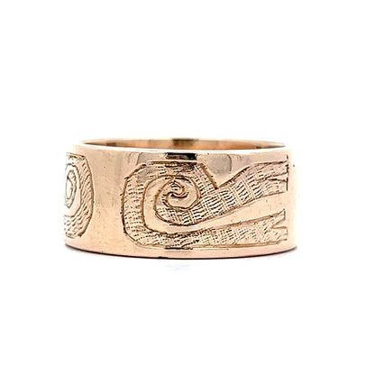 8mm Love Bird Wedding Band in 18k Rose Gold