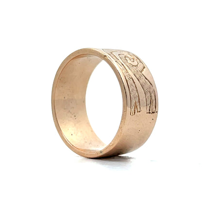 8mm Love Bird Wedding Band in 18k Rose Gold