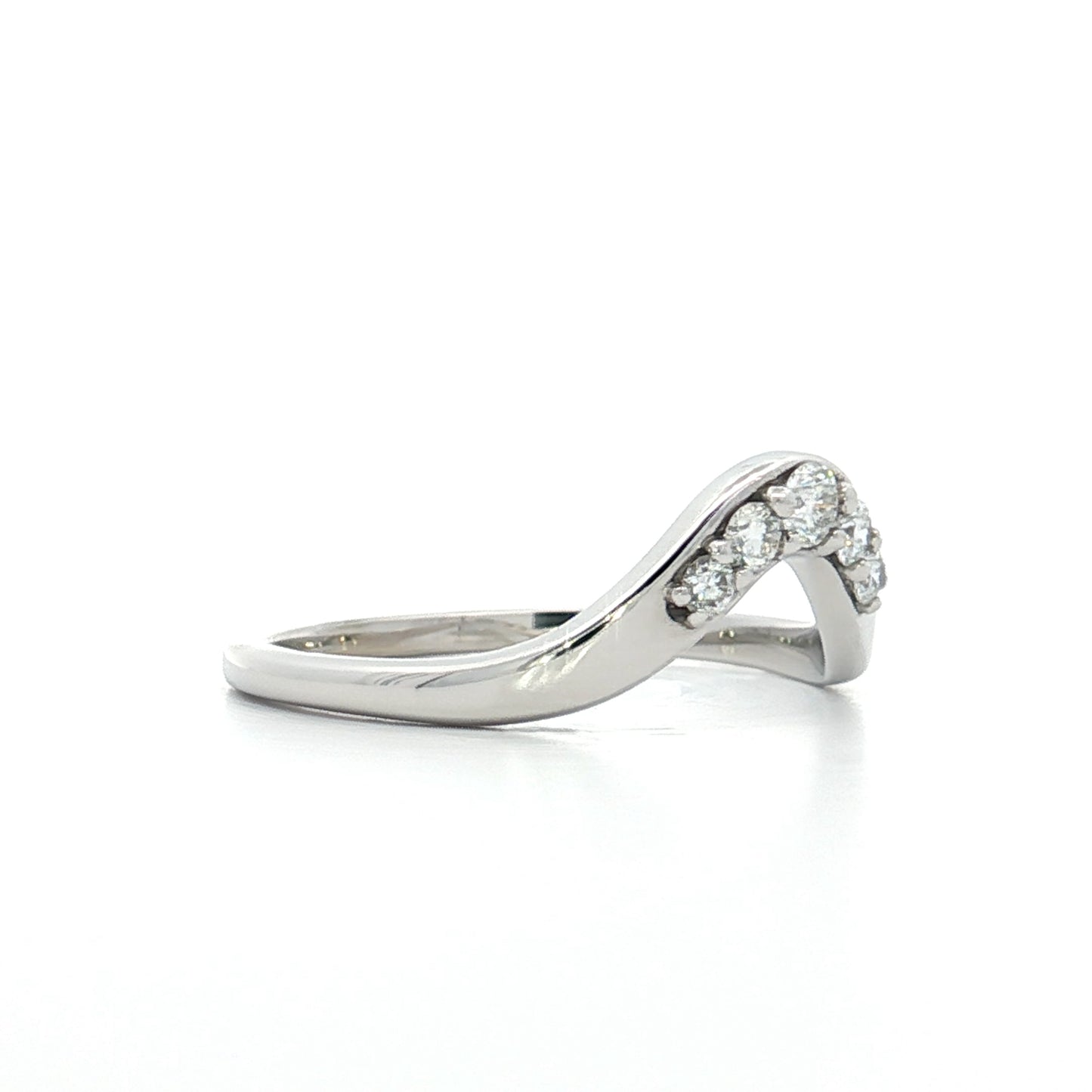 .18 Diamond Contour Wedding Band in 14k White Gold